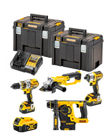 Set Dewalt DCK483P3T - DCH253 + DCD996 + DCF887 + DCG412 + 3 bat 5,0Ah + DCB1104 + 2 TSTAK VI