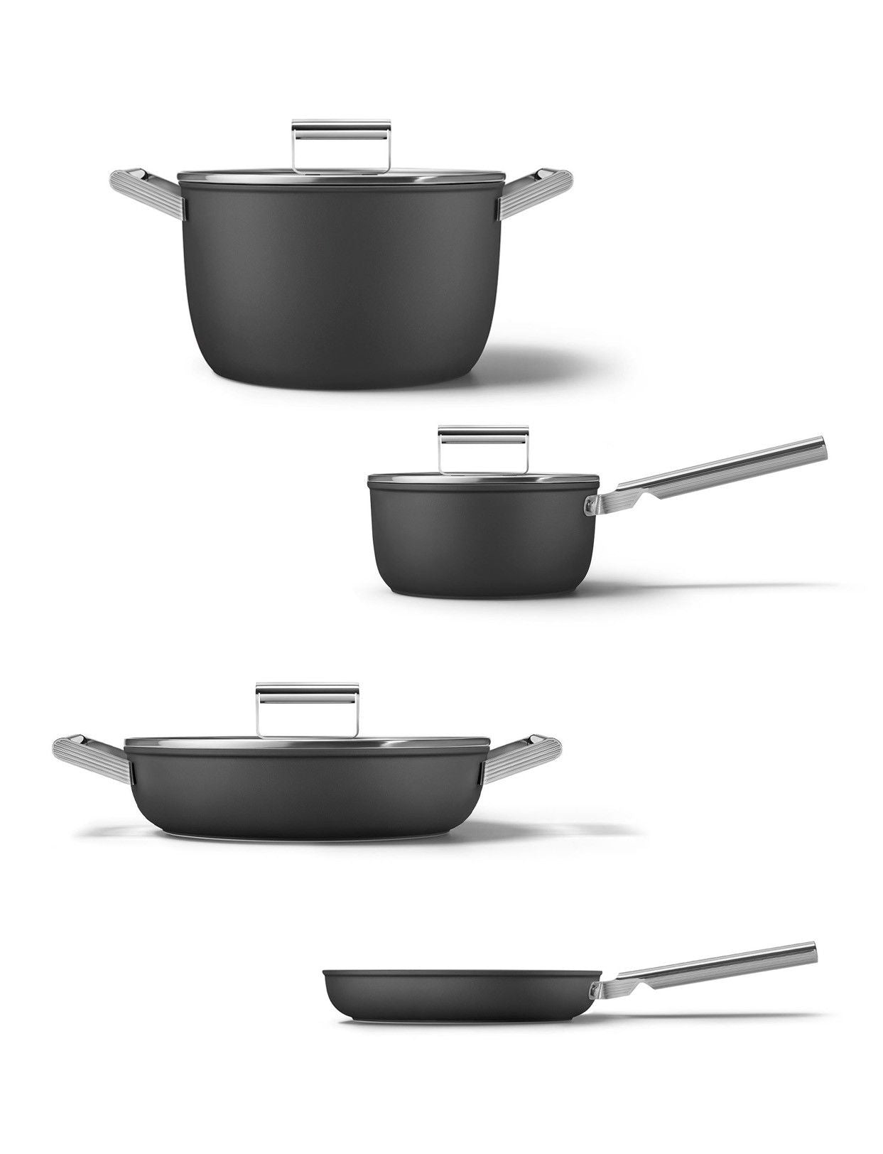 Conjunto 4 piezas menaje para cocina Negro Mate Smeg