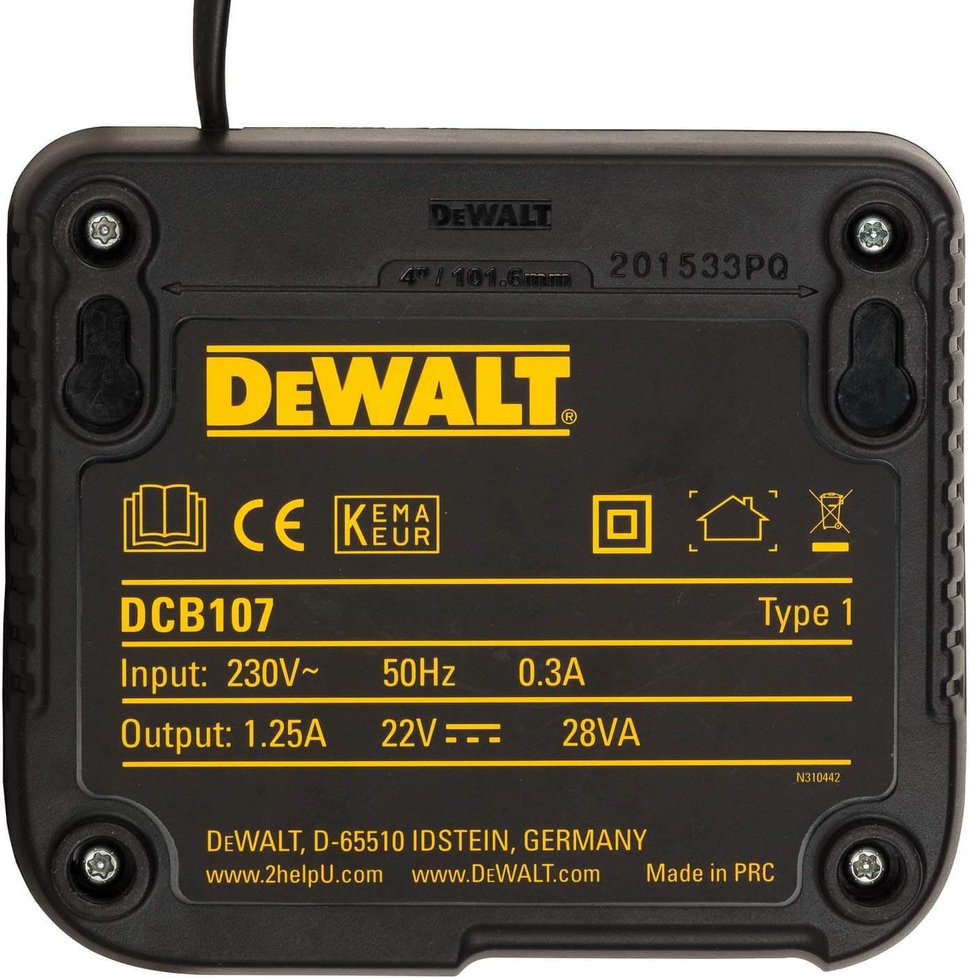 Cargador 10.8V - 18V Litio-Ion Dewalt DCB107