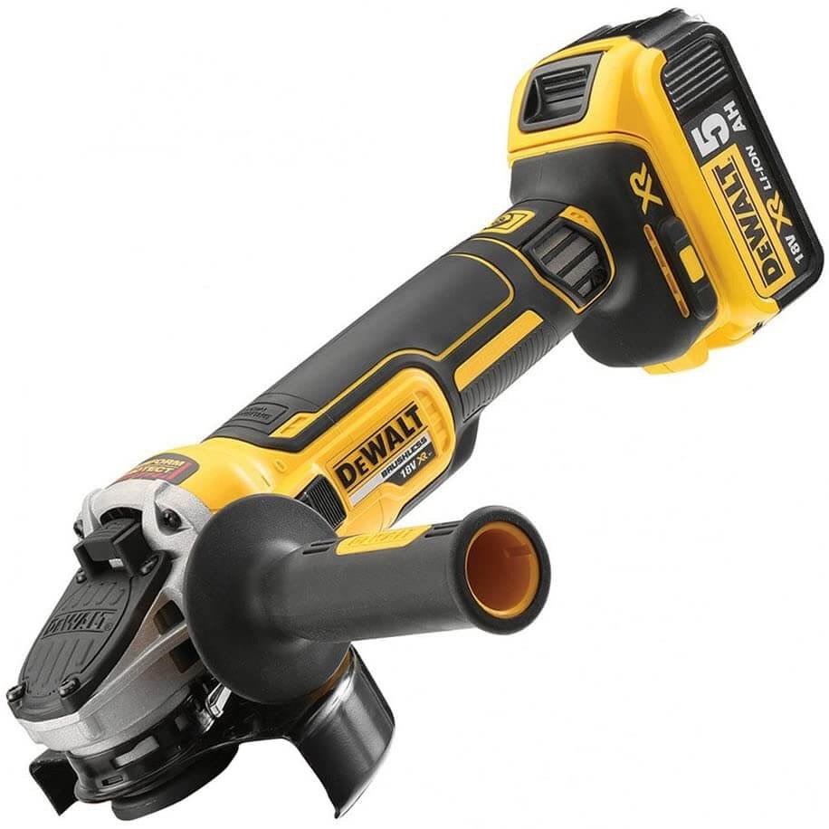 Amoladora 18V XR Sin Escobillas 125mm con 2 baterías 5Ah + Disco + Cargador Dewalt DCG405P2X