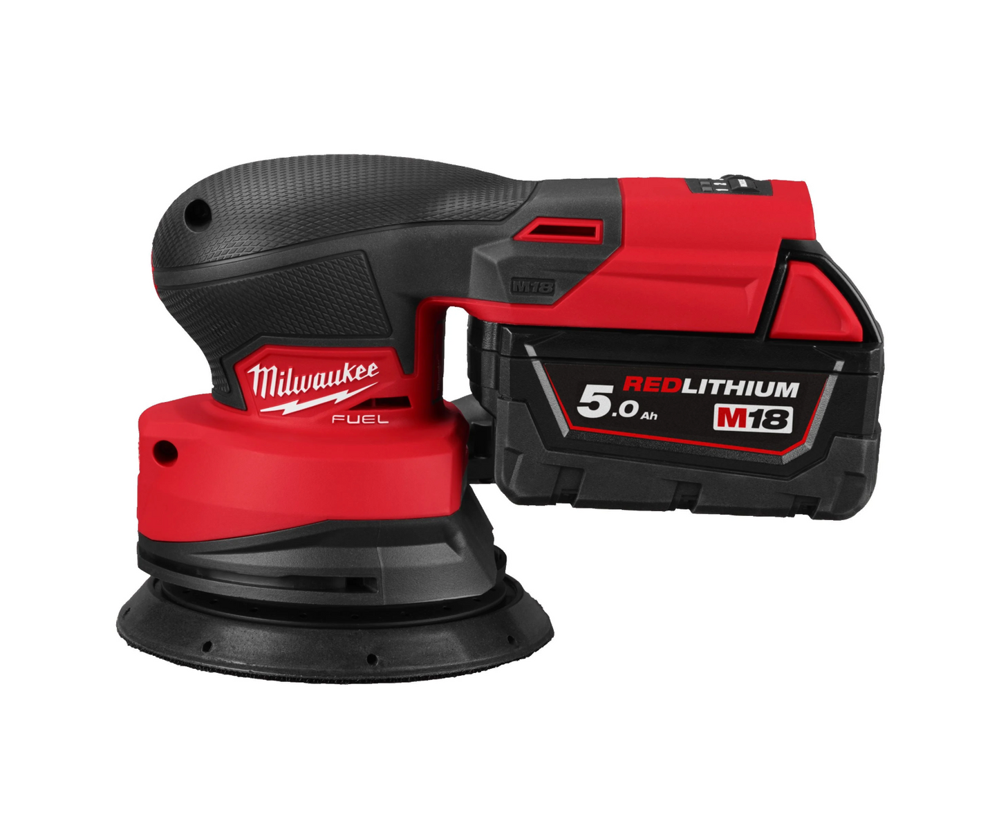 Lijadora Rotorbital M18 Fuel 125mm + 2bat 5Ah + Cargador + Maletín Milwaukee M18 FROS125-502X