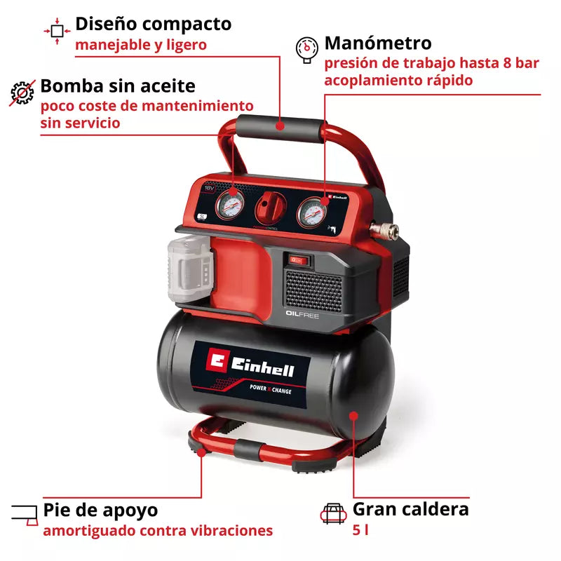 Battery-powered air compressor TE-AC 18/75 Li OF-Solo