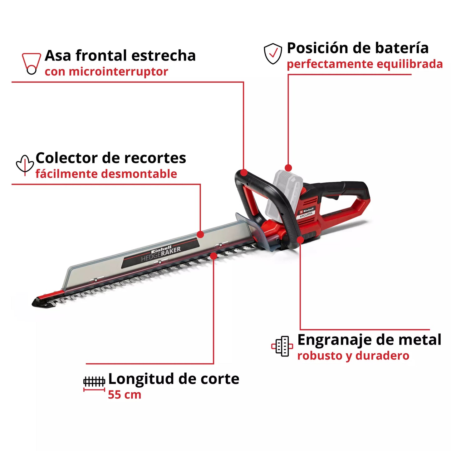 Einhell ARCURRA 18/55 battery-powered hedge trimmer