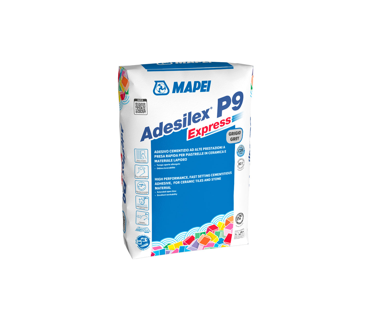 Saco Cemento Cola Adesilex P9 Express 20kg Blanco Mapei