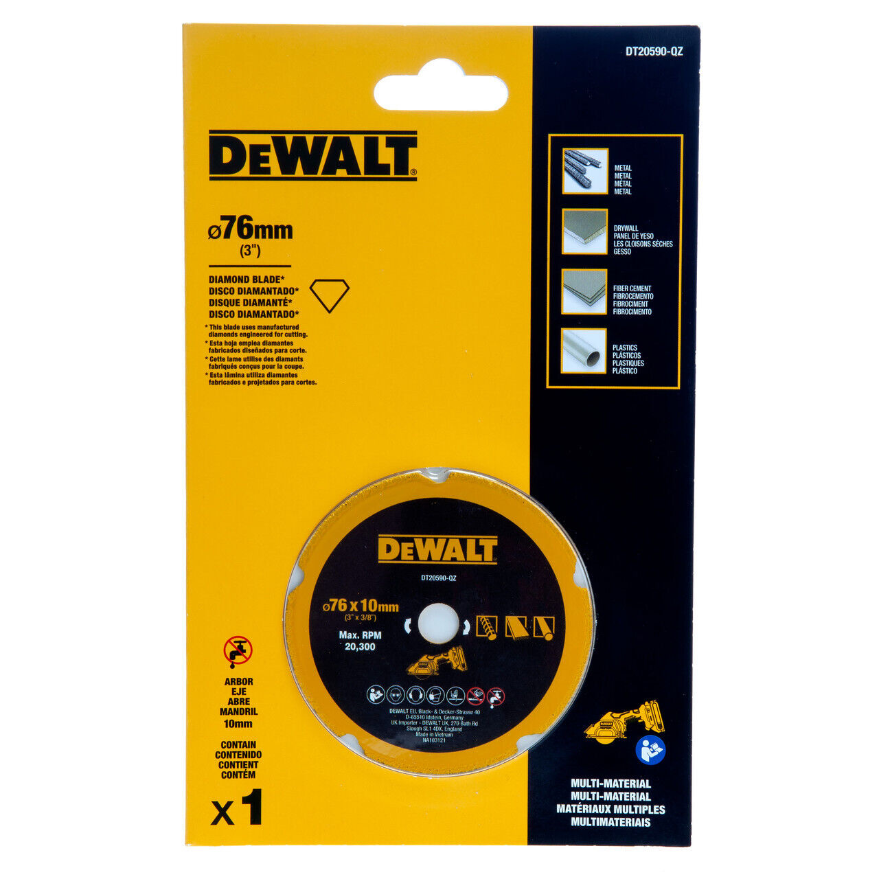 Disque diamant multi-matériaux 73mm Dewalt DT20590
