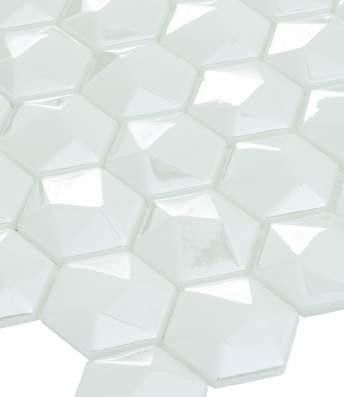 Malla de Gresite Decorativo Honey Diamante Blanco 31,5X29cm Vidrepur  - 2