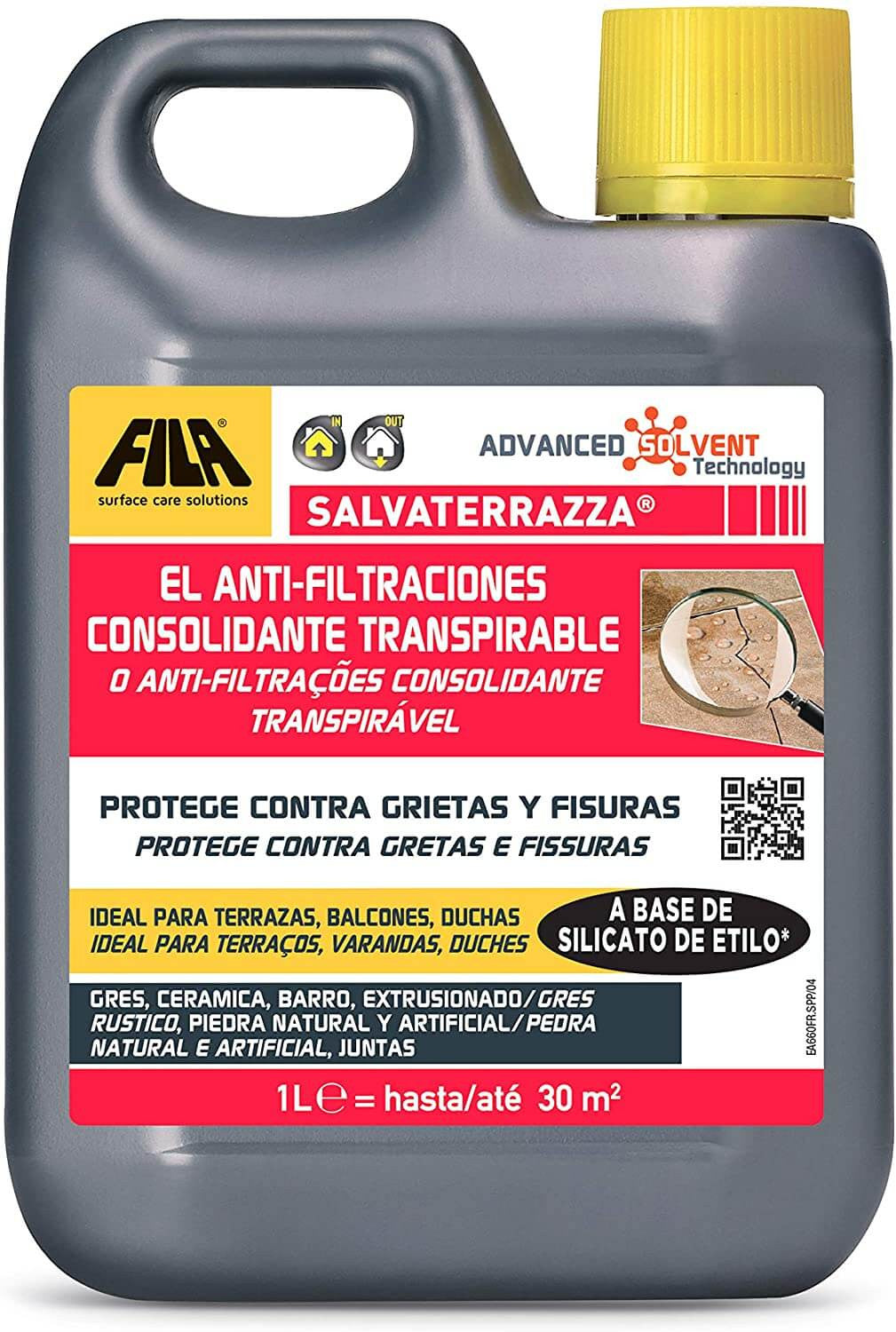 Garrafa Anti-Filtraciones Consolidante Transpirable 1L Fila SALVATERRAZZA  - 1