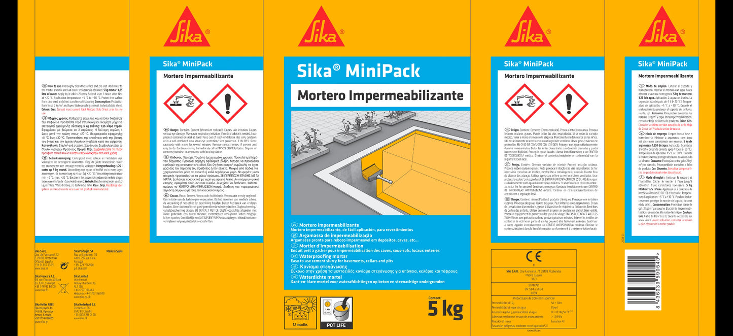 Minipack Mortero Impermeabilizante 5kg Sika SIKA - 2